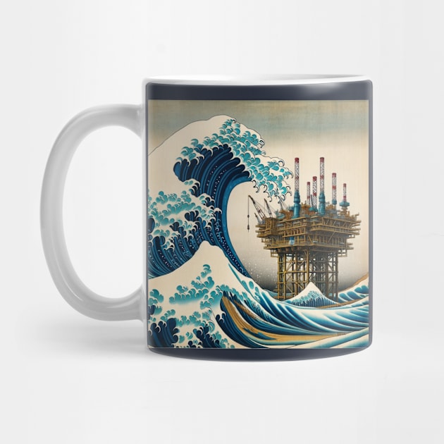 Kanagawa Offshore Platform - Oil & Gas Industry Inspired Wave Off Kanagawa by Edd Paint Something